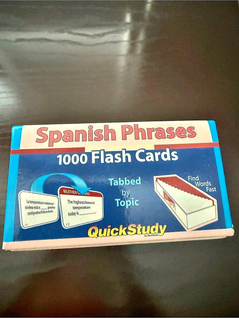 QuickStudy Spanish Phrases Flash Cards 1000 Cards